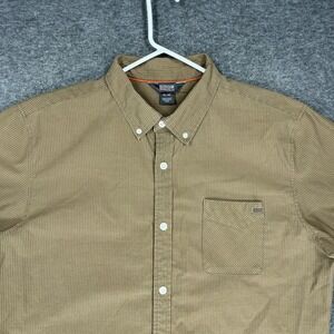 Outdoor Research Shirt Men XL Brown Striped TISBURY Button Up Short Sleeve